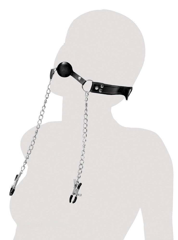 FETISH FANTASY EXTREME - DELUXE BALL GAG AND NIPPLE CLAMPS