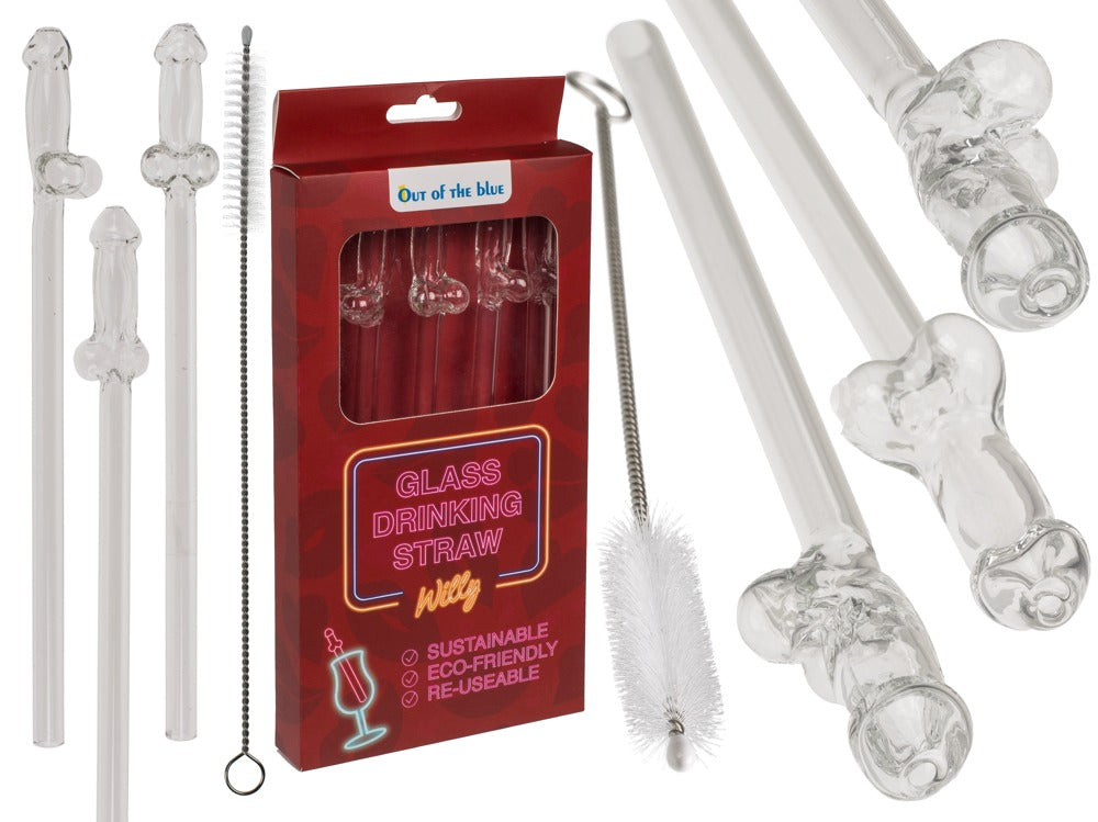 GLASS DRINKING STRAW WILLY