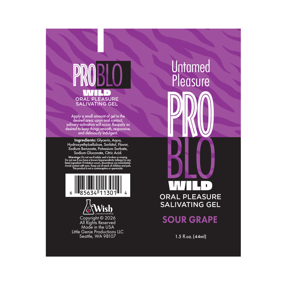 LITTLE GENIE - GEL SALIVANTE PARA PRAZER ORAL PROBLO WILD SABOR UVA ÁCIDA 42,5 G.