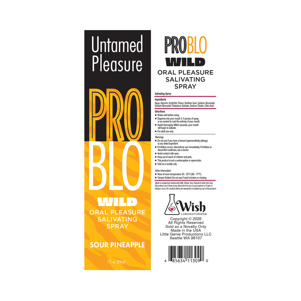 LITTLE GENIE - PROBLO WILD SPRAY SALIVANTE DE ÁGUA NA BOCA ANANÁS ÁCIDO 1 OZ.