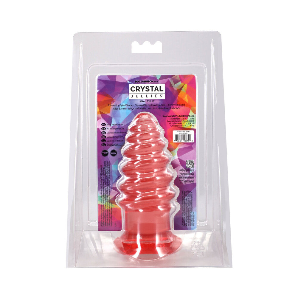 DOC JOHNSON - CRYSTAL JELLIES ANAL TWIST 6 POL. ROSA