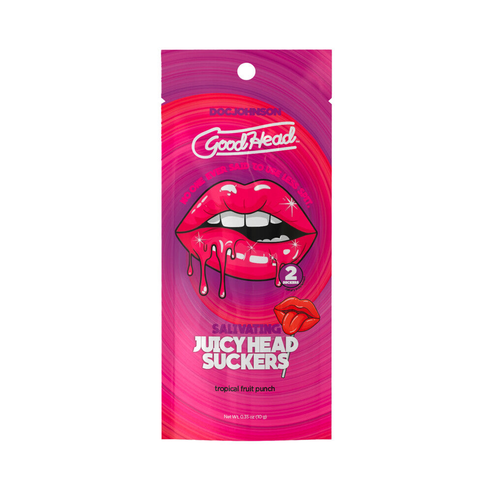 DOC JOHNSON - GOODHEAD JUICYHEAD SALIVATING SUCKERS TROPICAL FRUIT PUNCH EMBALAGEM DE 2 UNIDADES DISPLAY DE 16 PEÇAS