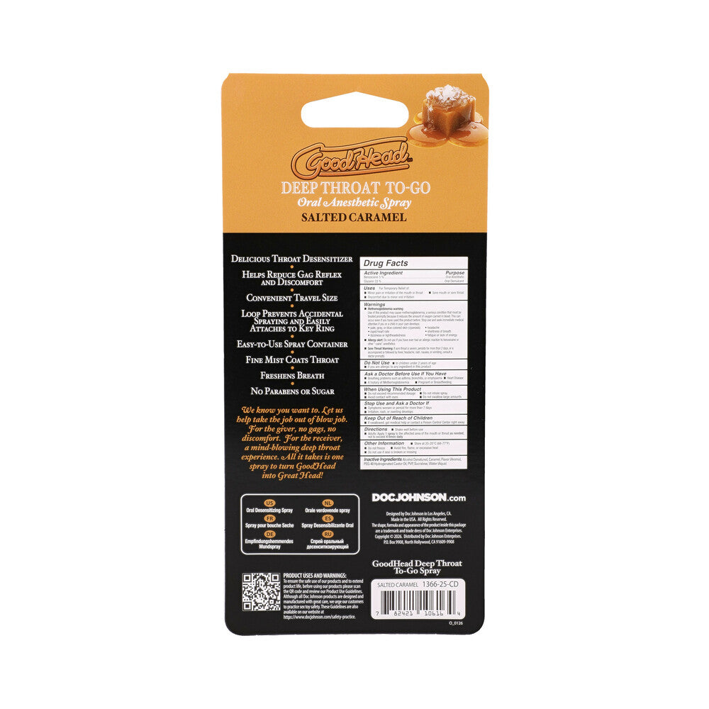 DOC JOHNSON - SPRAY PARA GARGANTA PROFUNDA GOODHEAD TO-GO CARAMELO SALGADO 0,30 OZ.