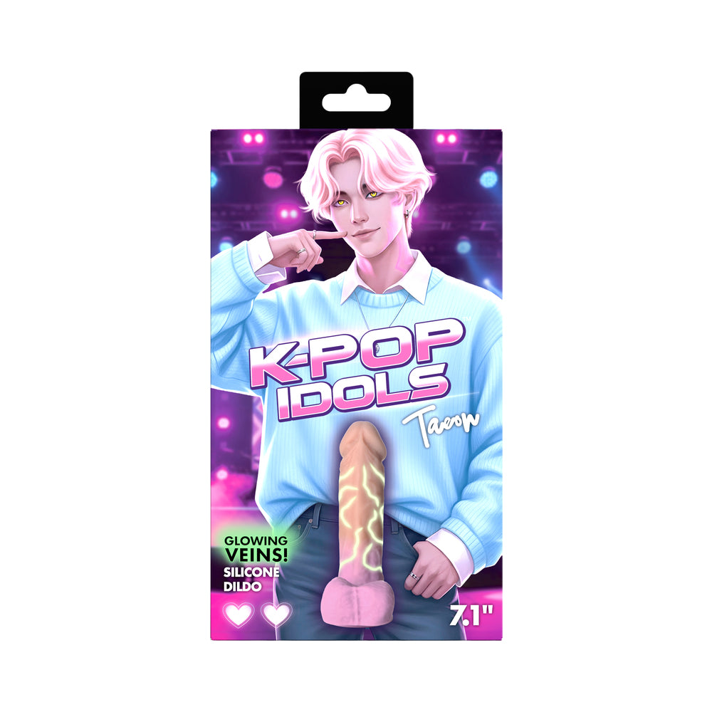 XR BRANDS - DILDO DE SILICONE TAEON K-POP IDOLS COM BOLAS