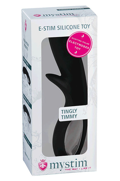 MYSTIM TINGLY TIMMY E-STIM DILDO, SEXY BLACK