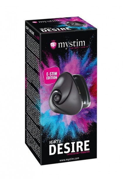 MYSTIM - HEART.S DESIRE ESTIM LAYONVIBRATOR, BLACK