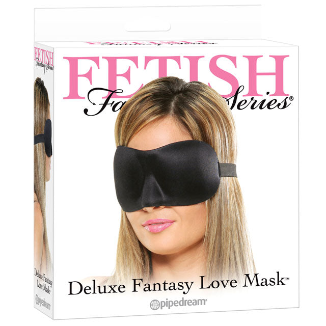 PIPEDREAM - MÁSCARA DE AMOR DE FANTASIA DELUXE DA SÉRIE FETISH FANTASY PRETA