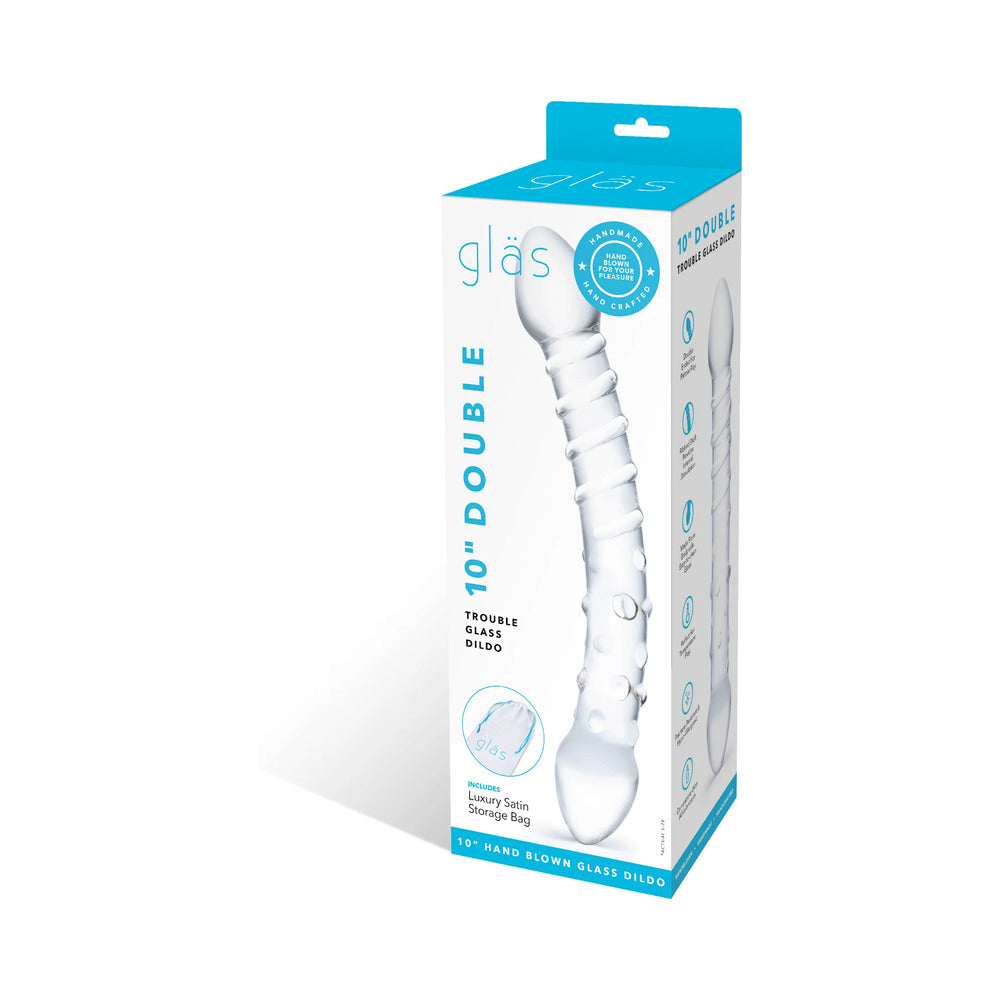 ELECTRIC EEL - DILDO DE VIDRO DOUBLE TROUBLE DE 10 POL.