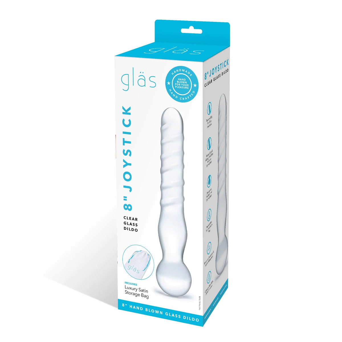 ELECTRIC EEL - DILDO DE VIDRO TRANSPARENTE JOYSTICK 8 POL. GLAS