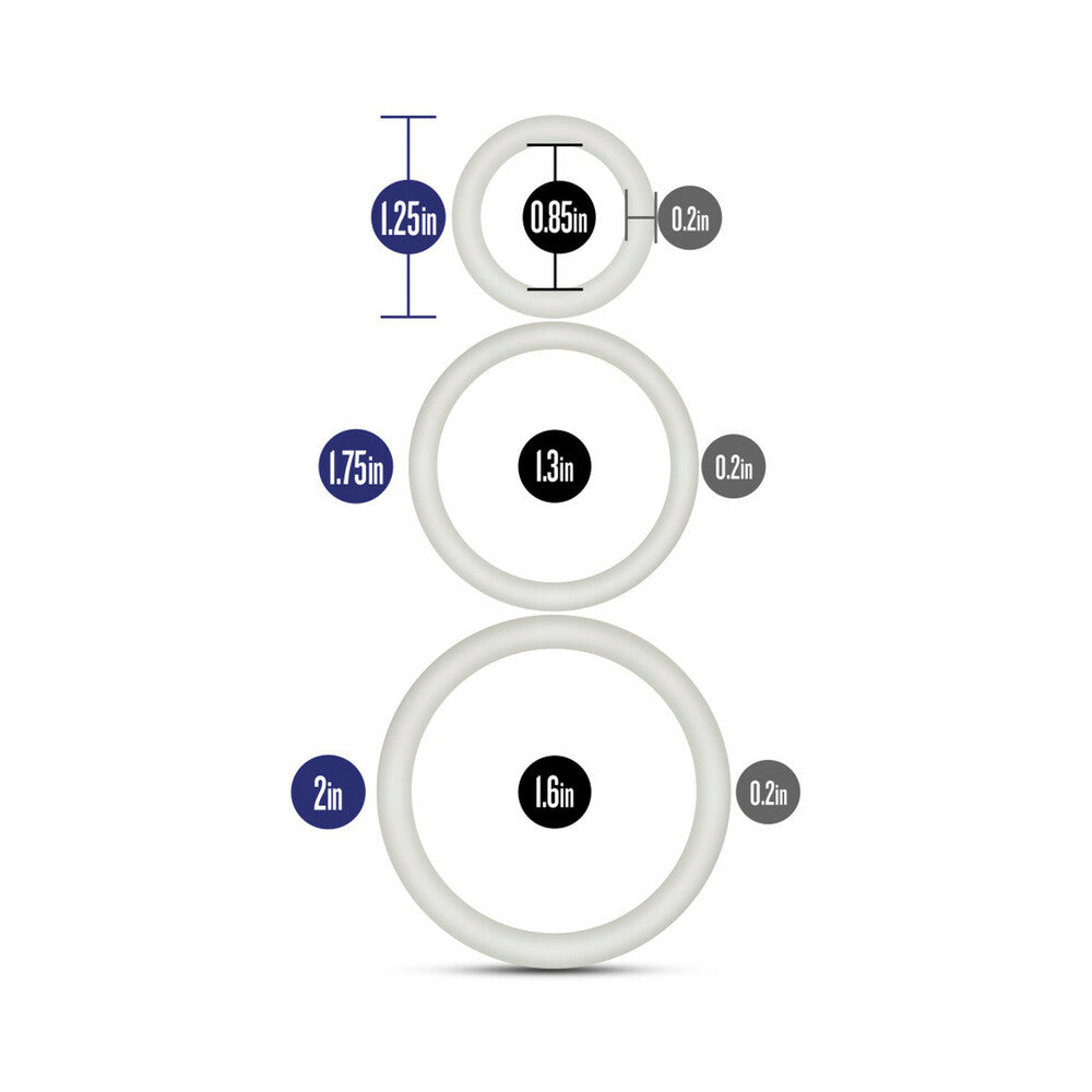 BLUSH - PERFORMANCE VS4 PURE PREMIUM SILICONE COCKRINGS CONJUNTO DE 3 PEÇAS