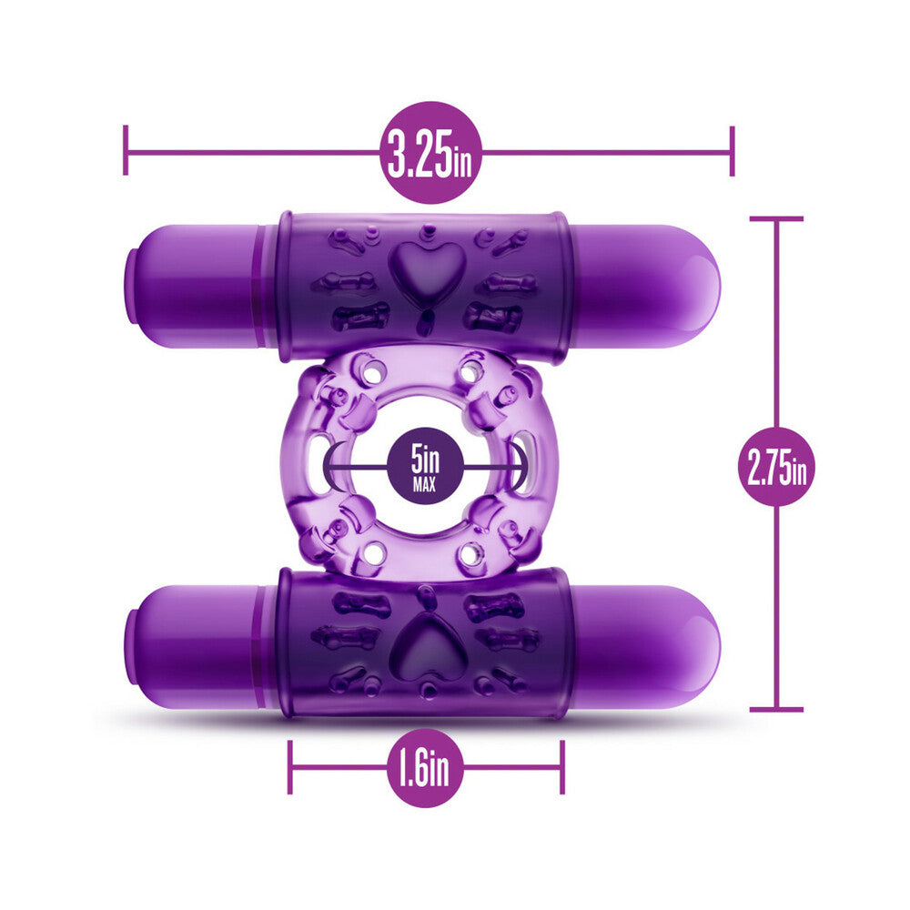 BLUSH - PLAY WITH ME DOUBLE PLAY DUAL VIBRATING COCKRING PURPLE