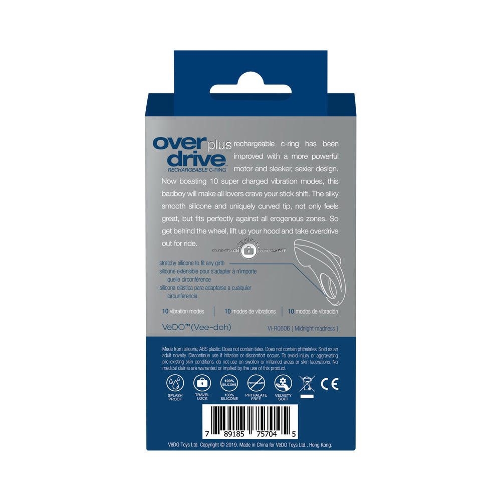 VEDO - OVERDRIVE+ RECHARGEABLE VIBRATING RING - MIDNIGHT MADNESS