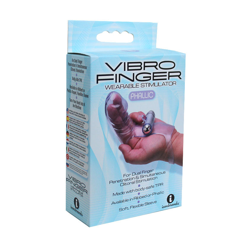 ICON BRANDS - MASSAJADOR FALOCAL DE DEDO VIBROFINGER THE 9'S ROXO