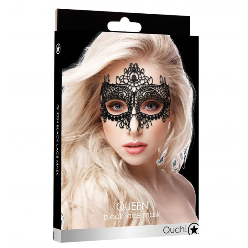 SHOTS - AI! QUEEN LACE EYE MASK BLACK