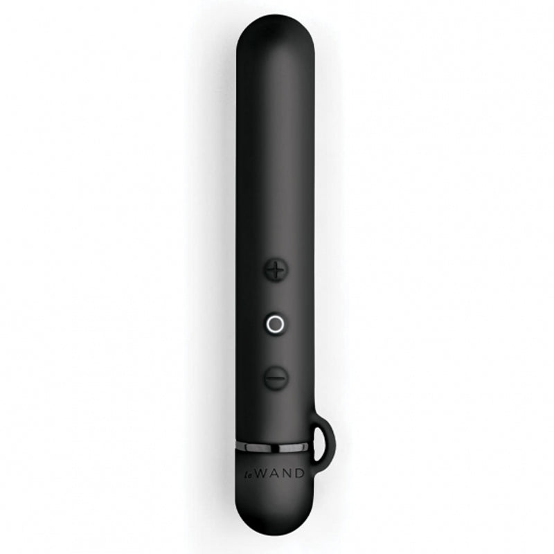 LE WAND - MINI VIBRADOR RECARREGÁVEL DE SILICONE COM BATON CROMADO PRETO