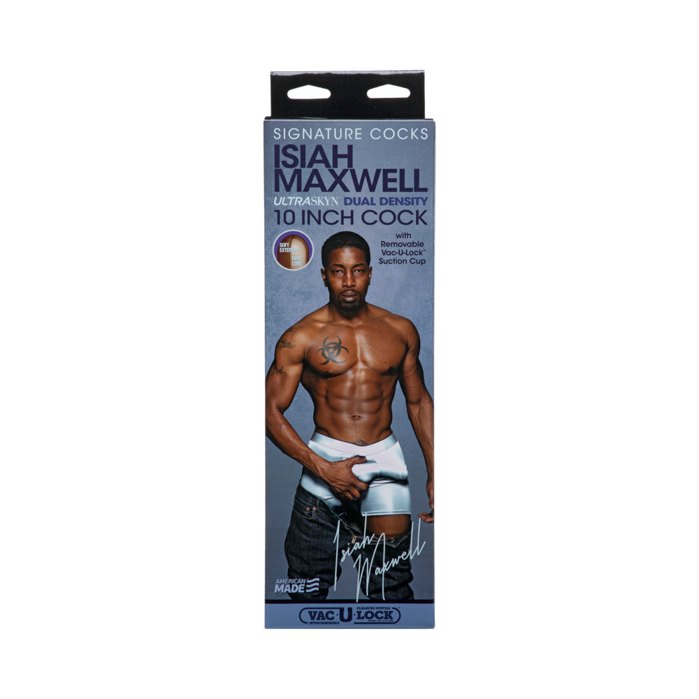 DOC JOHNSON - SIGNATURE COCKS ISIAH MAXWELL 10-INCH ULTRASKYN DILDO CHOCOLATE