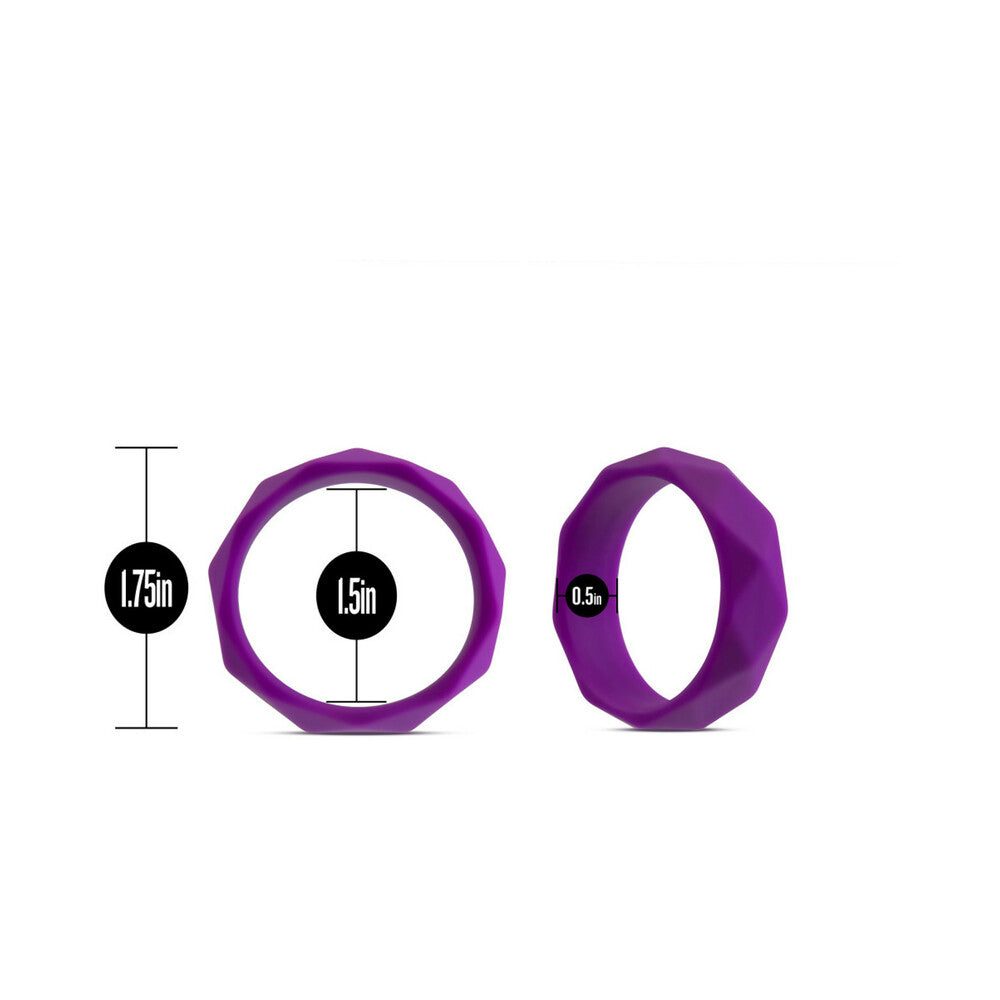 BLUSH - WELLNESS GEO SILICONE COCK RING PURPLE