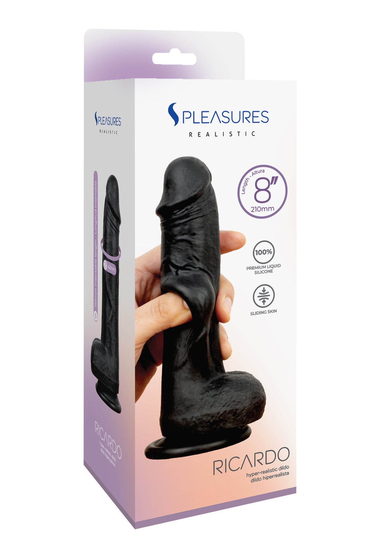 S PLEASURES REALISTIC - RICARDO 8 - BLACK