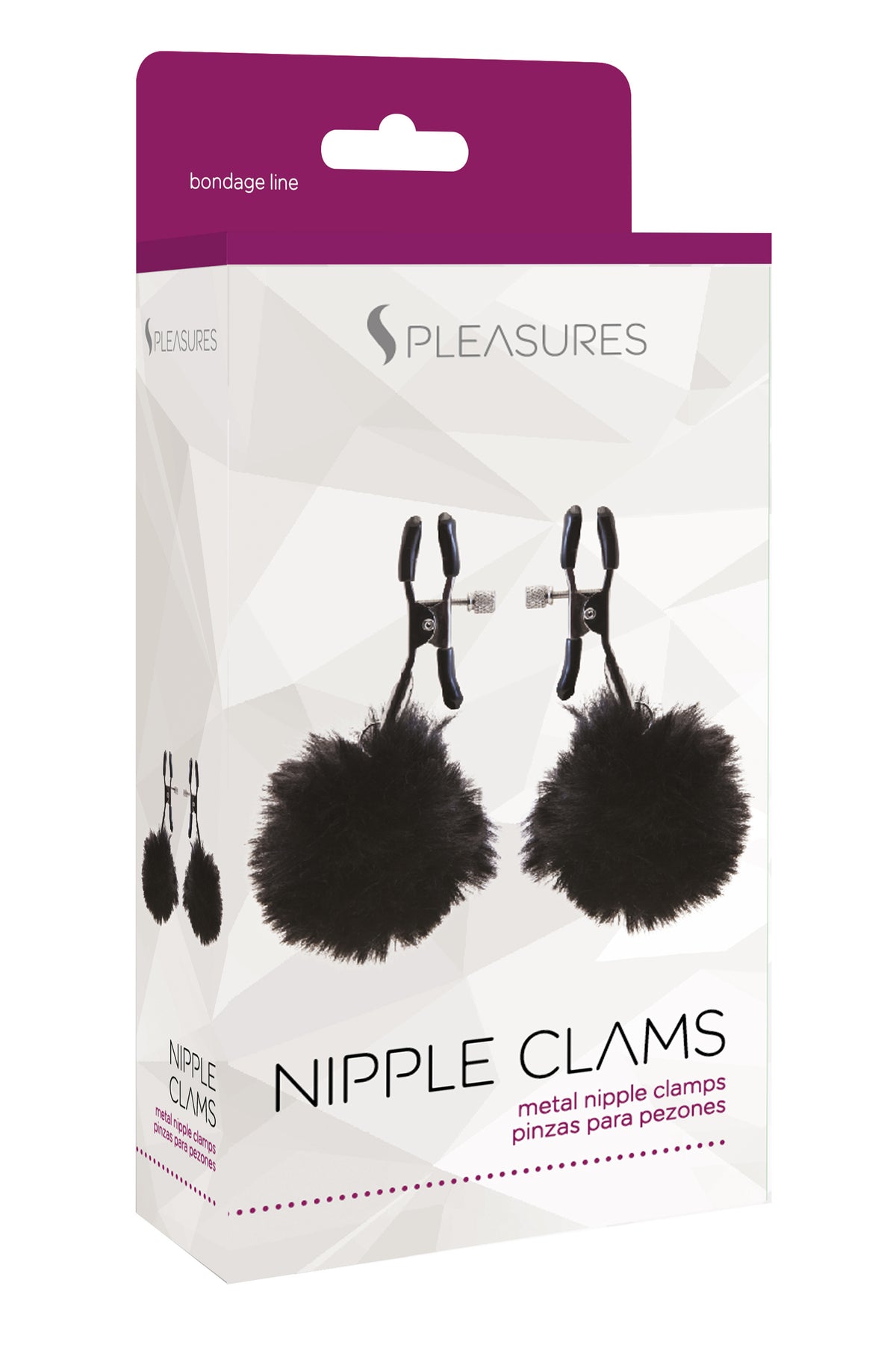 S PLEASURES - NIPPLE CLAMS - POMPOM BLACK