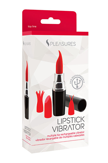 S PLEASURES - LIPSTICK VIBRATOR - BLACK/RED