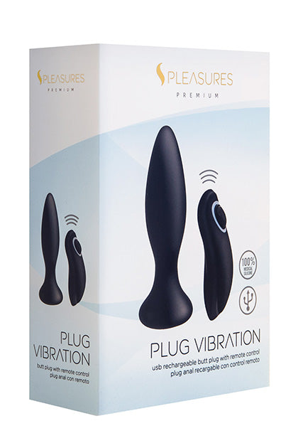 S PLEASURES PREMIUM LINE - BLACK VIBRATING PLUG