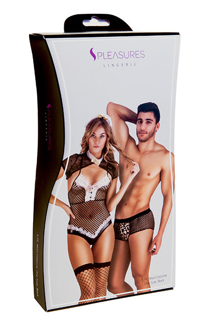 S PLEASURES LINGERIE - DISFRAZ BODY-BOXER NEGRO/BLANCO TU