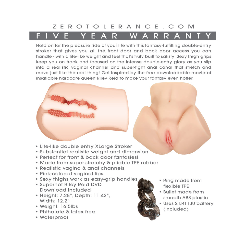 ZERO TOLERANCE - RILEY REID REALISTIC DUAL ENTRY BODY STROKER WITH MOVIE DOWNLOAD