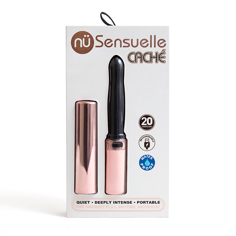 NU SENSUELLE - CACHE 20-FUNCTION VIBE RECHARGEABLE ROSE GOLD/BLACK