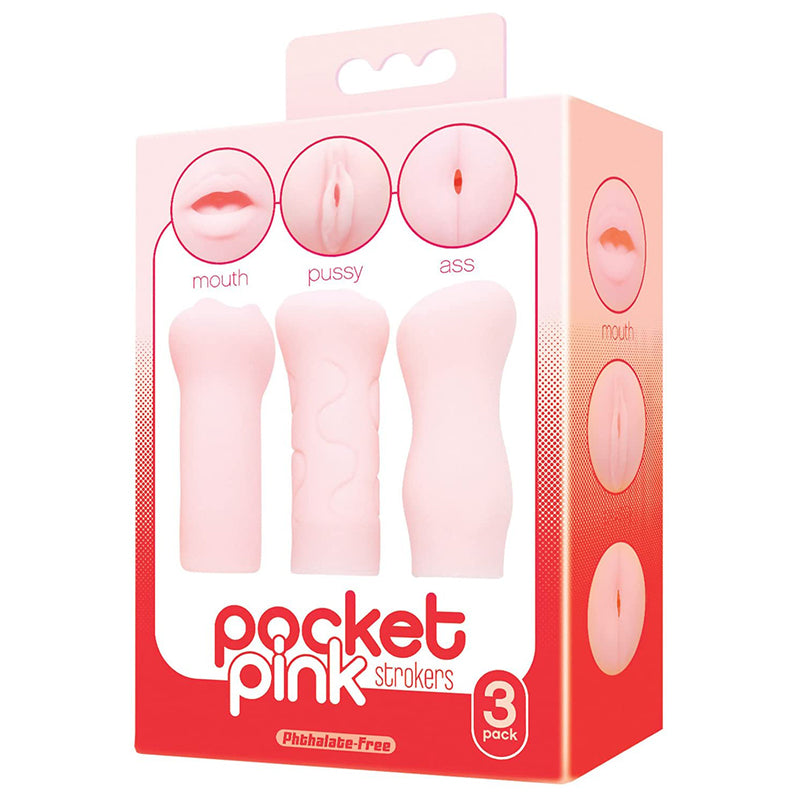 ICON BRANDS - TRIO DE MINI MASTURBADORES 9'S POCKET PINK