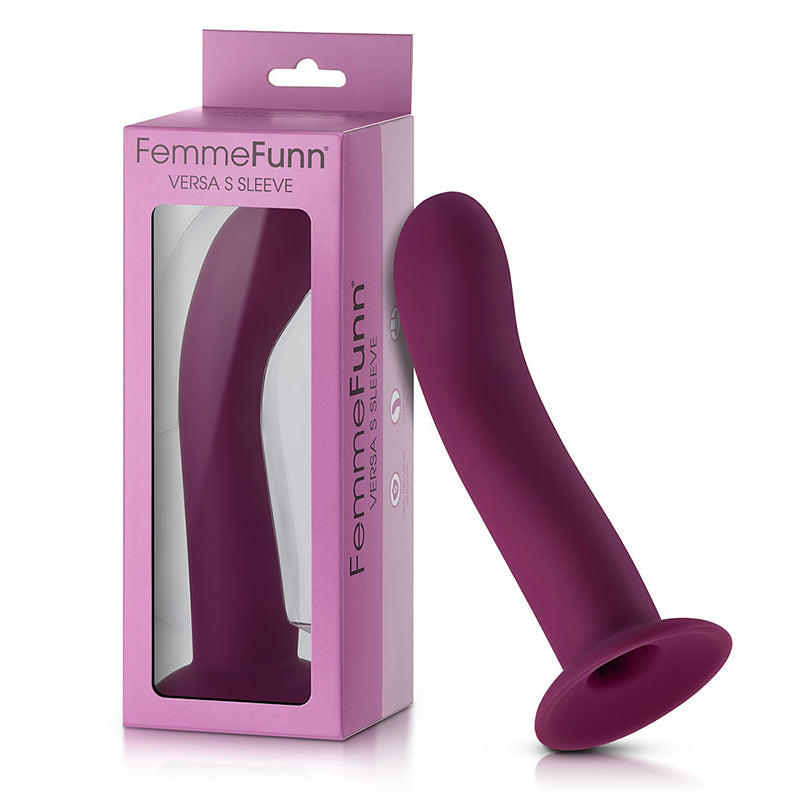 FEMMEFUNN - VERSA S SLEEVE MANGA DE SILICONE CURVADA COM VENTOSA FUCSIA ESCURO