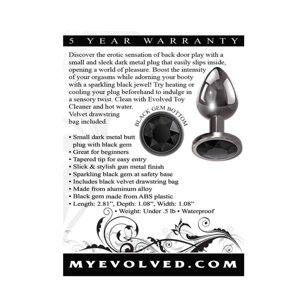EVOLVED - BLACK GEM ANAL PLUG SMALL