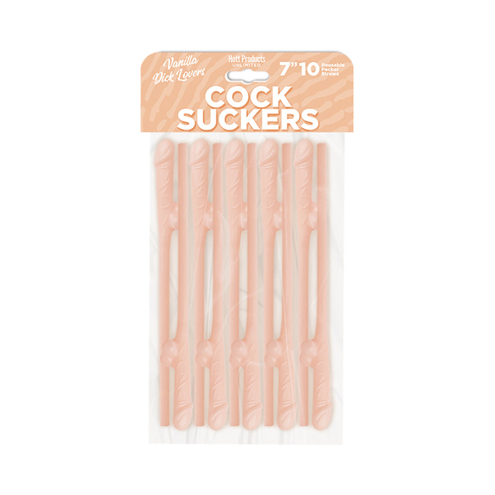 HOTT PRODUCTS - SKINS PECKER STRAWS LOVERS (10 PACK)