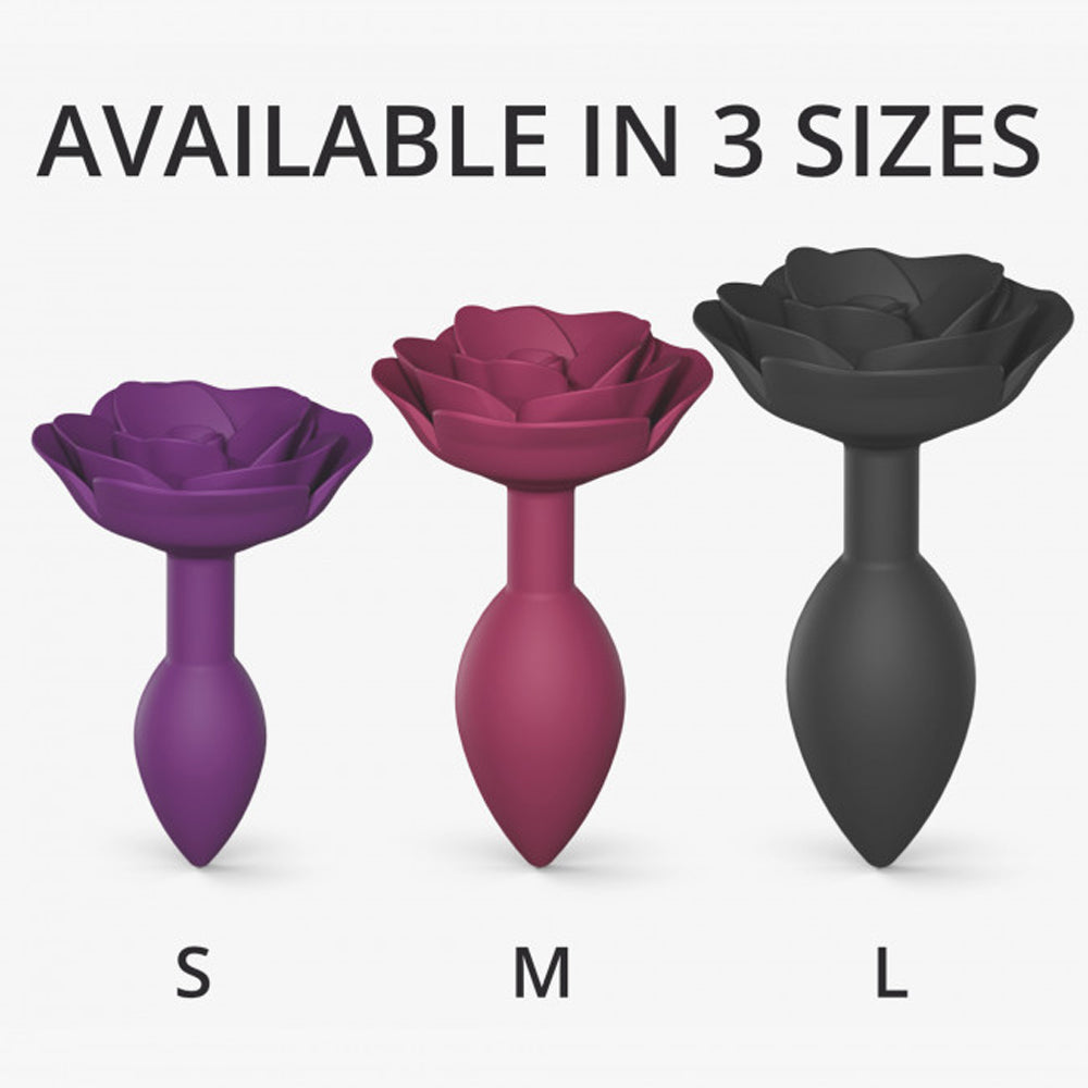 LOVELY PLANET - LOVE TO LOVE OPEN ROSES SILICONE ANAL PLUG BLACK ONYX LARGE