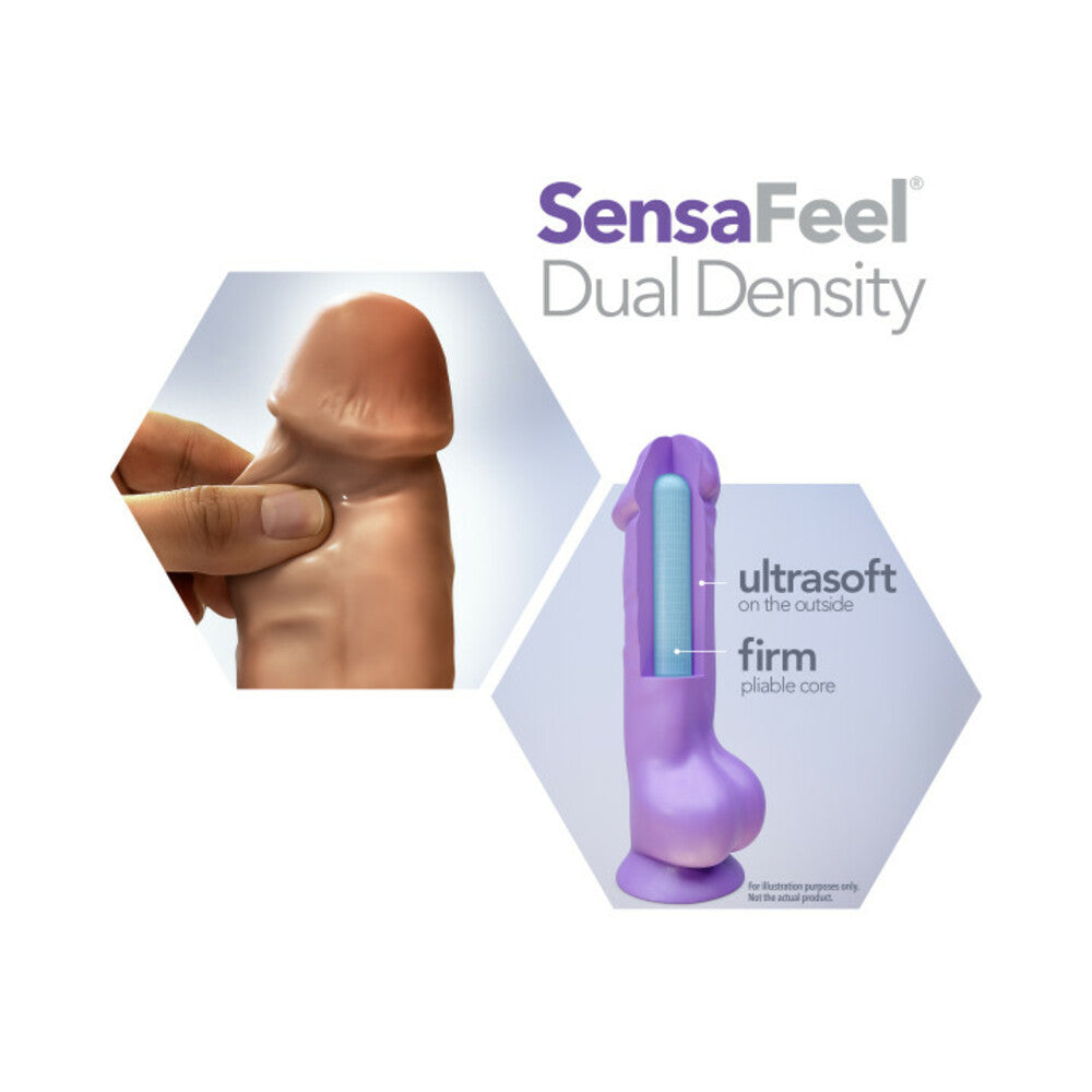 BLUSH - AU NATUREL BIG BOY 10 IN. POSABLE DUAL DENSITY DILDO WITH BALLS