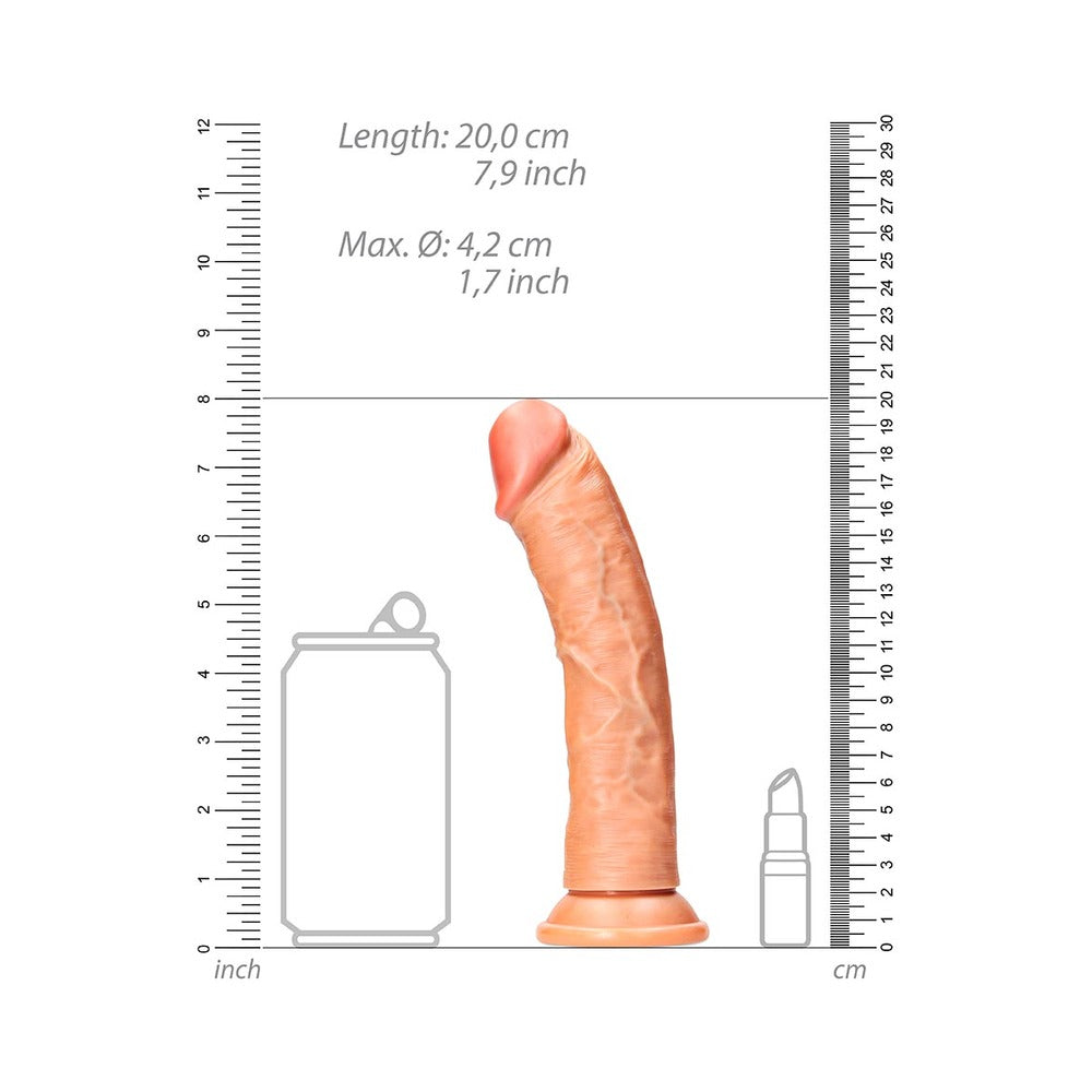 SHOTS - REALROCK REALISTIC 7 IN. CURVED DILDO WITH