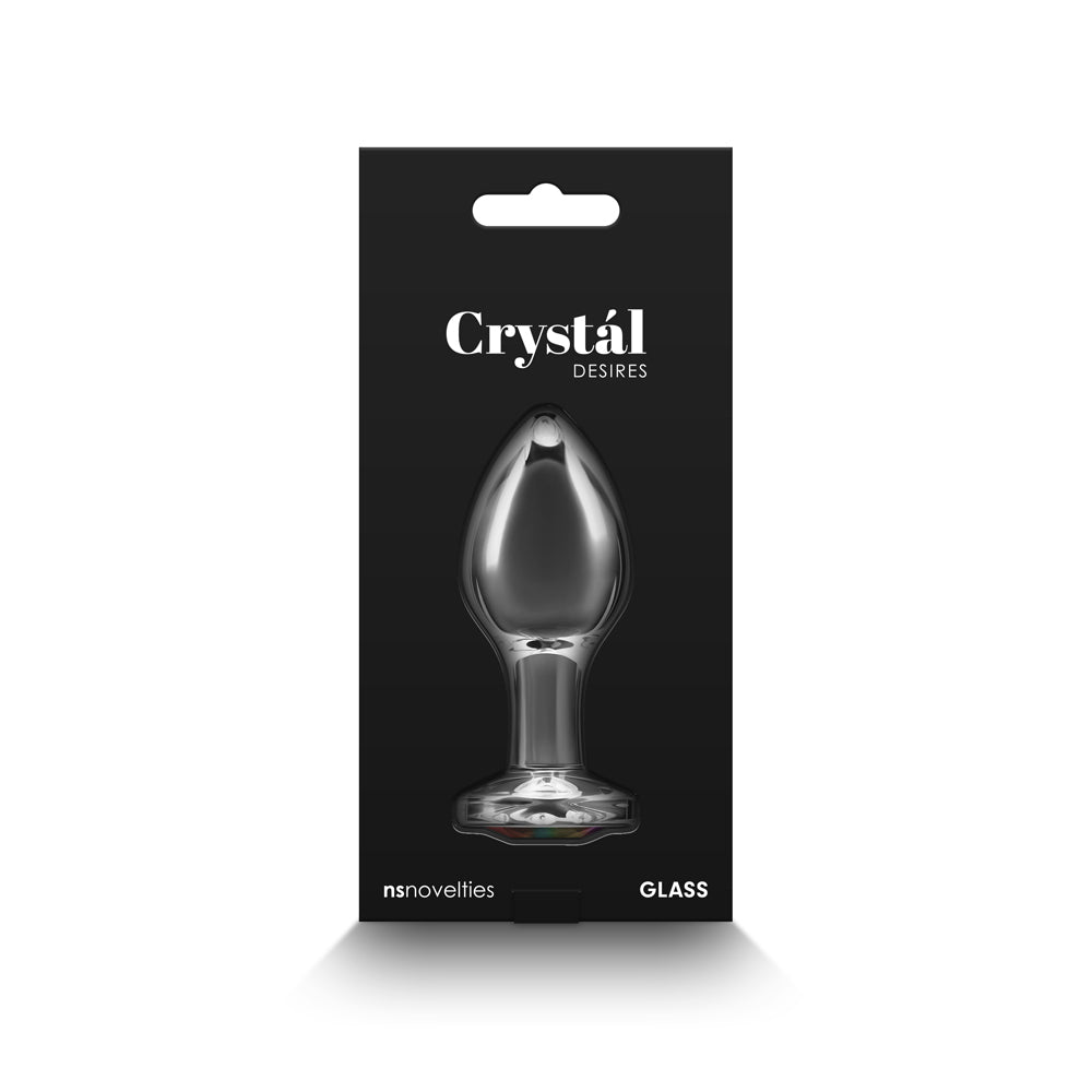 NS NOVELTIES - CRYSTAL DESIRES RAINBOW GEM GLASS PLUG MEDIUM