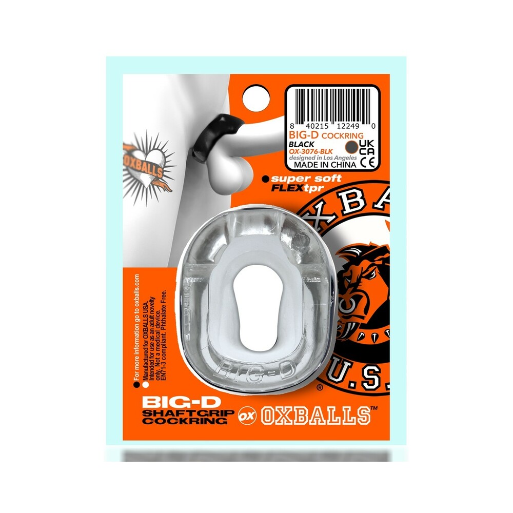 OXBALLS - BIG-D SHAFT GRIP COCK RING CLEAR