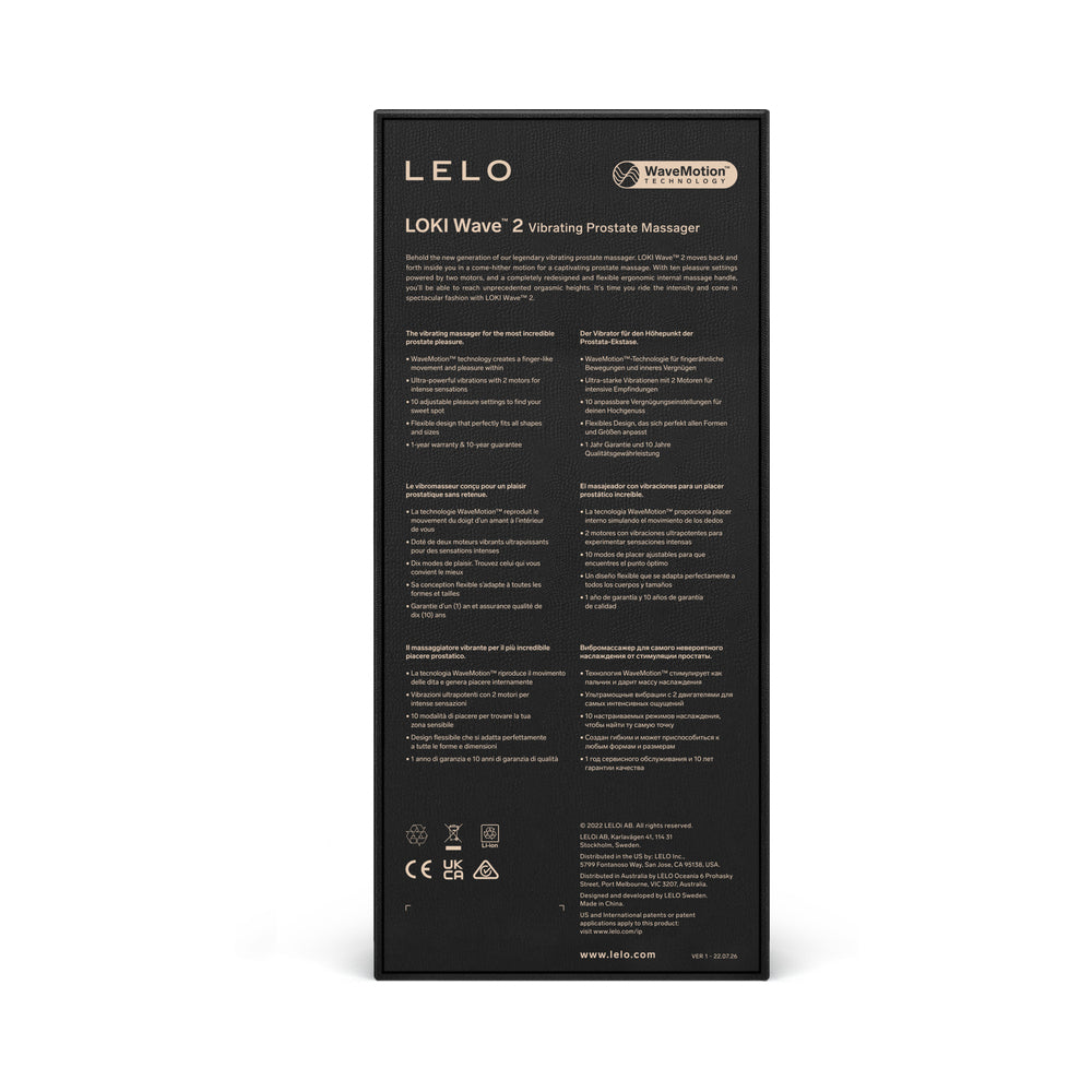 LELO - LOKI WAVE 2 RECHARGEABLE SILICONE DUAL-STIMULATION PROSTATE VIBRATOR BASE BLUE