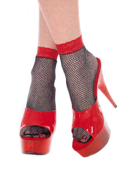 MUSIC LEGS - CALCETIN CORTO RED NEGRO C/ROJO
