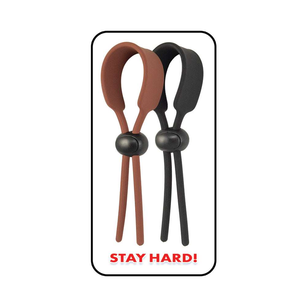 NASSTOYS - ADJUSTABLE COCK RINGS BROWN & BLACK
