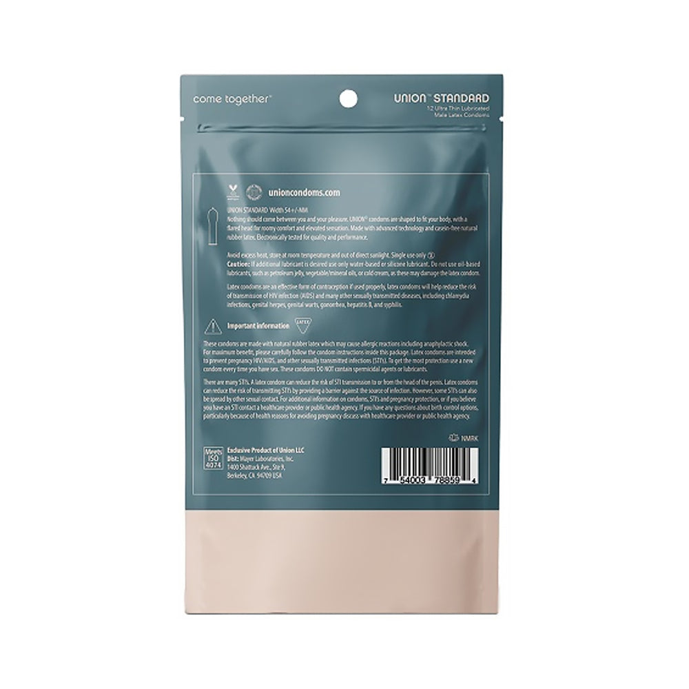 GLYDE CONDOMS - PRESERVATIVOS DE LÁTEX STANDARD UNION 12 UNIDADES