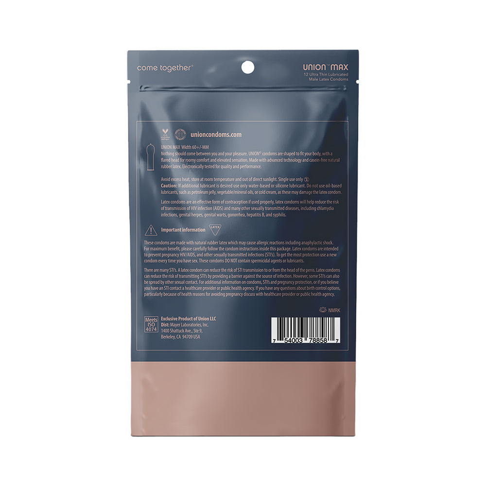 GLYDE - UNION MAX LATEX CONDOMS 12-PACK