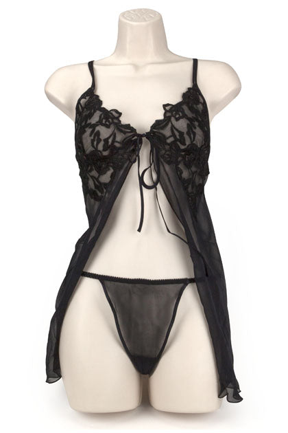 EXPOSED - BABY DOLL SET LACE NEGRO S