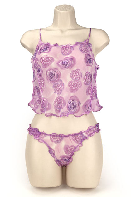 EXPOSED - CAMI/THONG TRIM ROSE