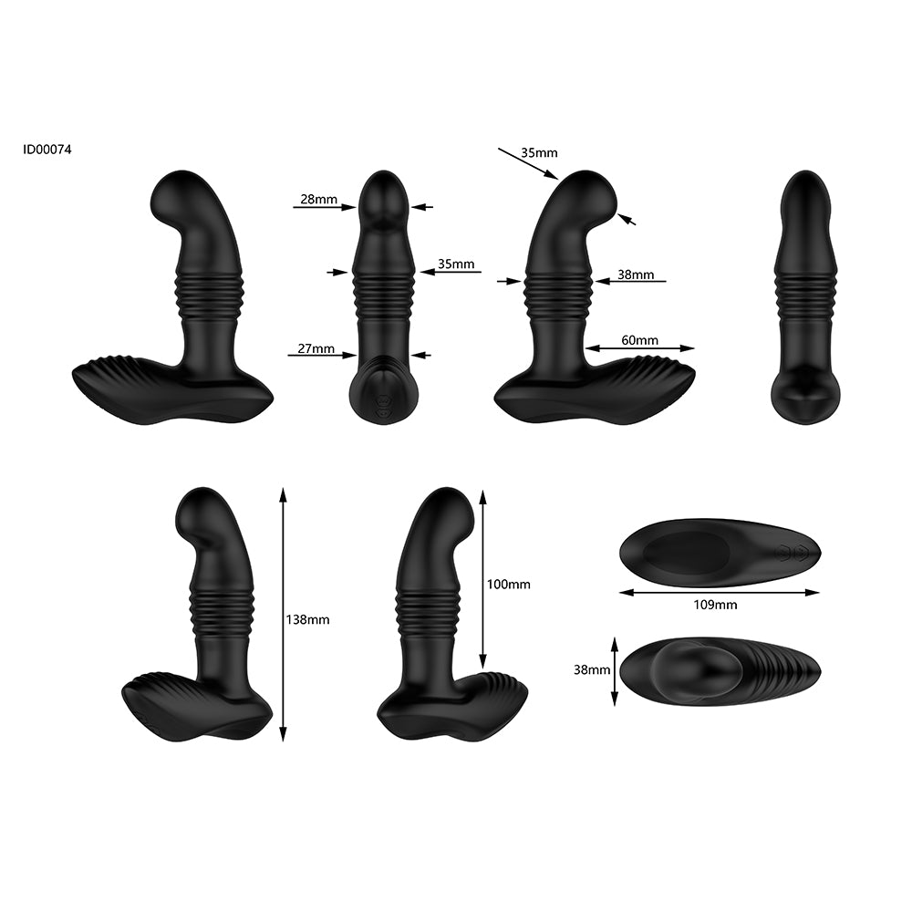 NEXUS - THRUST PROSTATE EDITION MASSAGADOR DE PRÓSTATA E PERÍNEO COM MOVIMENTO DE VAIVÉM E VIBRAÇÃO PRETO