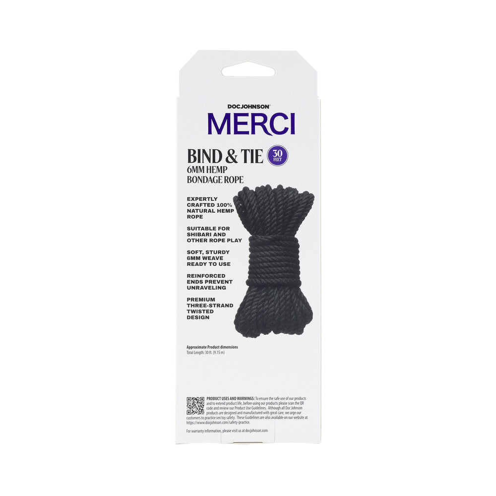 DOC JOHNSON - MERCI BIND & TIE 6MM HEMP BONDAGE ROPE 30'