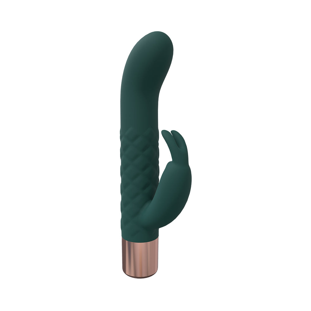 SHOTS - LOVELINE DEVOTION 10 SPEED MINI-RABBIT SILICONE RECHARGEABLE WATERPROOF FOREST GREEN