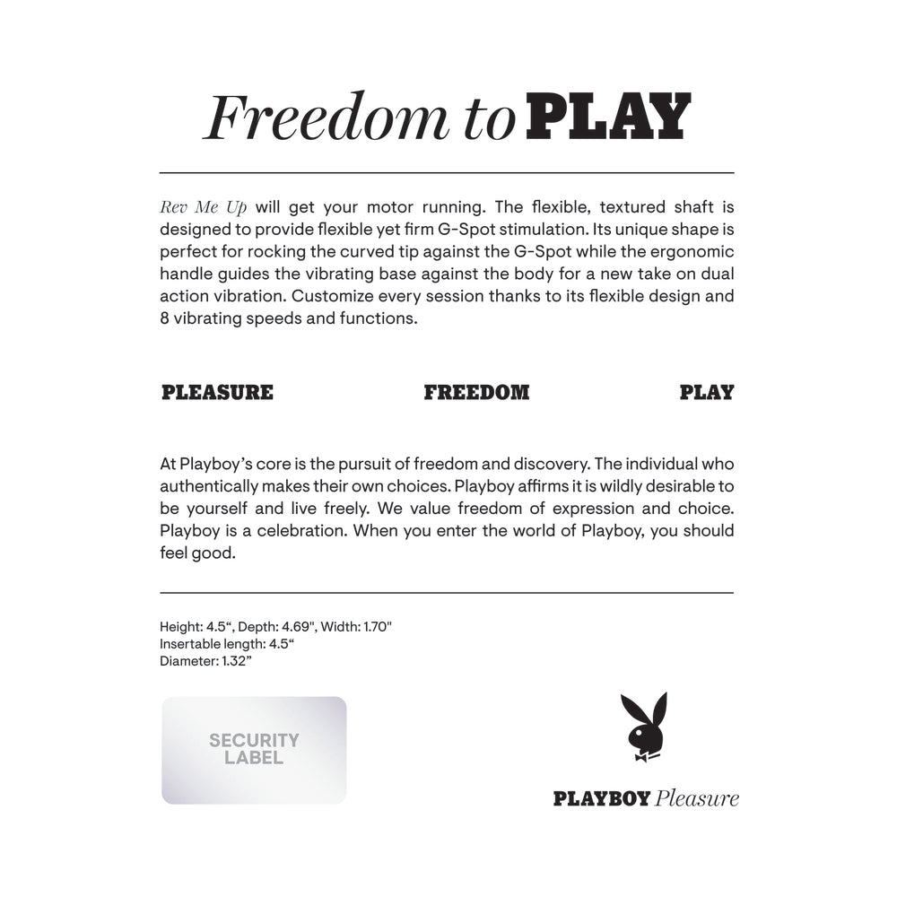 PLAYBOY - REV ME UP RECHARGEABLE SILICONE G-SPOT VIBRATOR OPAL