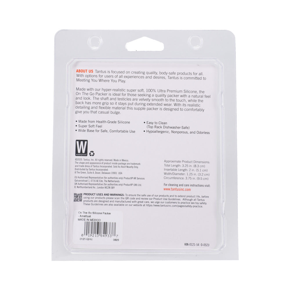 TANTUS - PROTESE PENIANA DE SILICONE ON THE GO AMETISTA (EMBALAGEM CLAMSHELL)