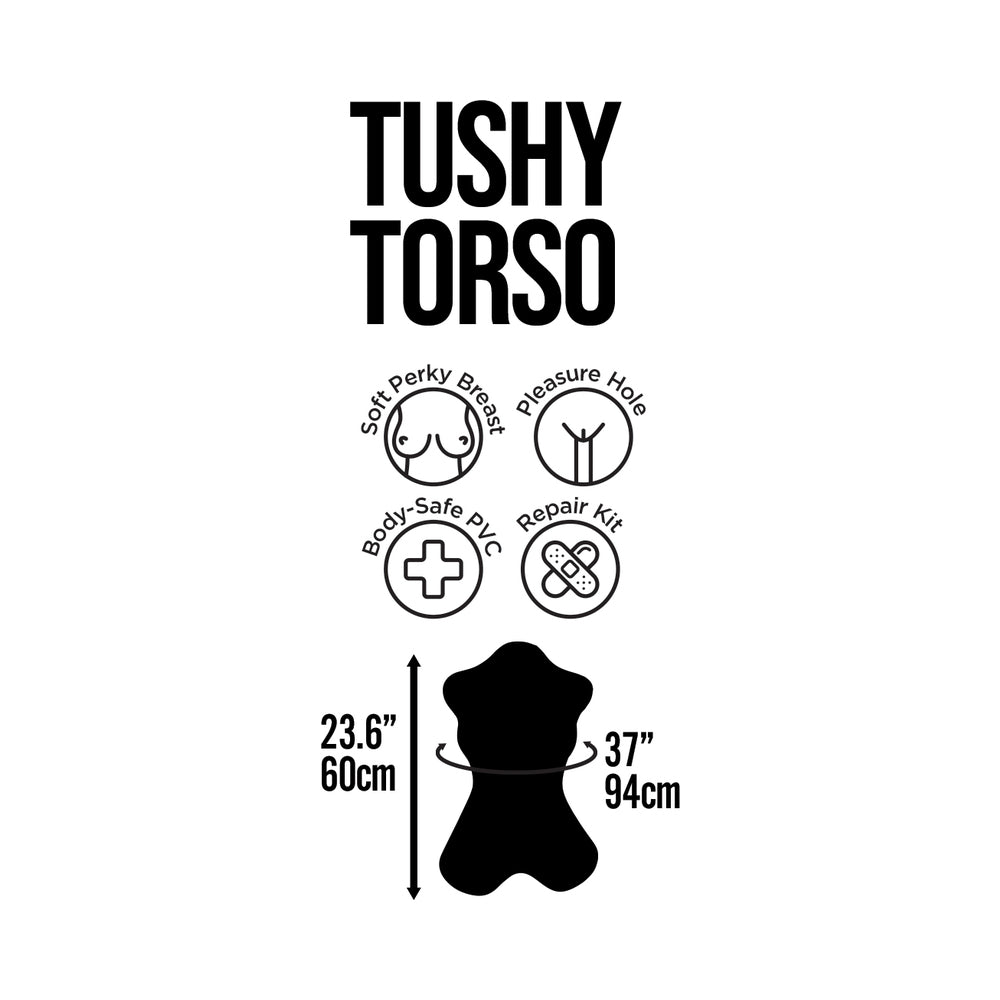 HOTT PRODUCTS - BONECA INFLÁVEL TUSHY TORSO COM ORIFÍCIO VAGINAL